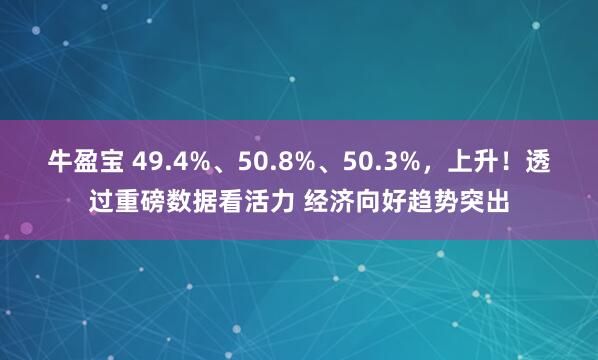 牛盈宝 49.4%、50.8%、50.3%，上升！透过重磅数据看活力 经济向好趋势突出